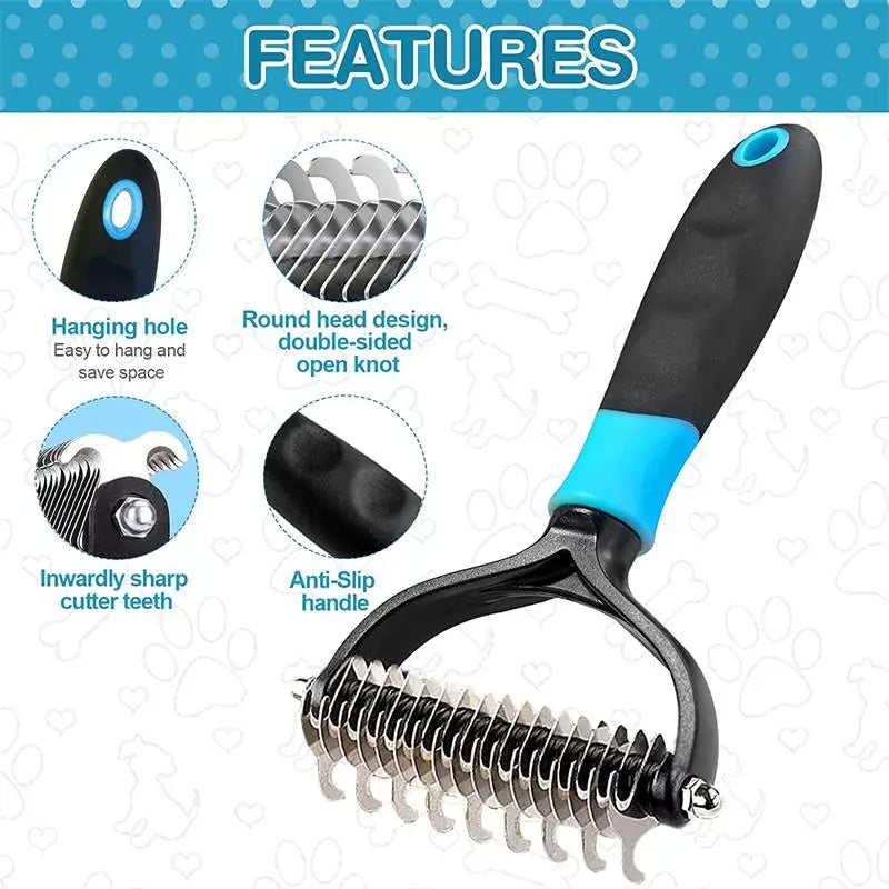 TAILOFJOY™ - Double Sided Shedding & Dematting Undercoat Rake Brush