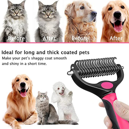 TAILOFJOY™ - Double Sided Shedding & Dematting Undercoat Rake Brush